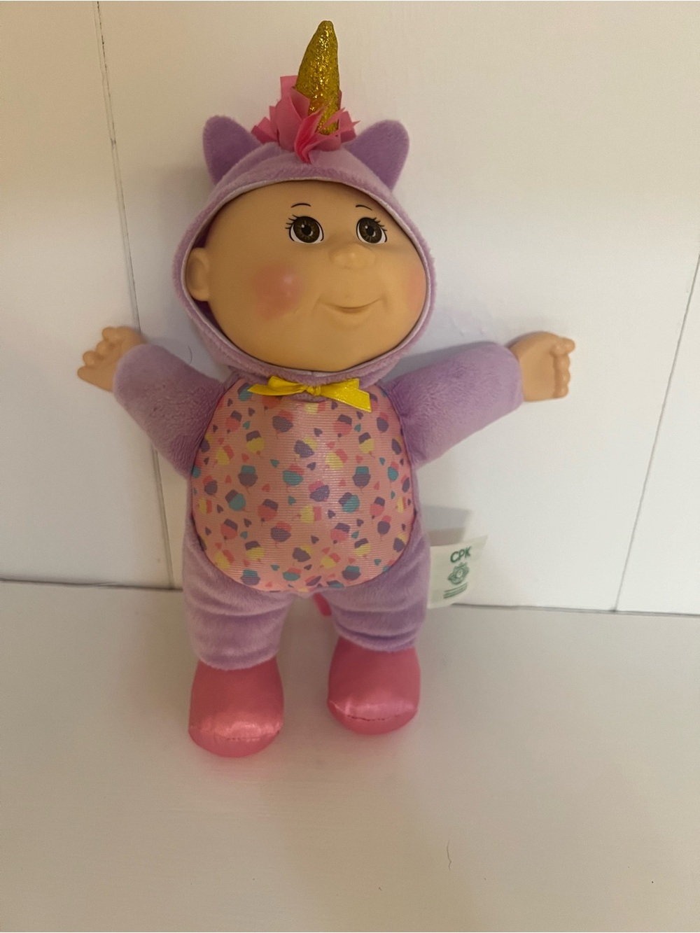 Purple Unicorn Cabbage Patch Style Plush Doll - Pink Accents